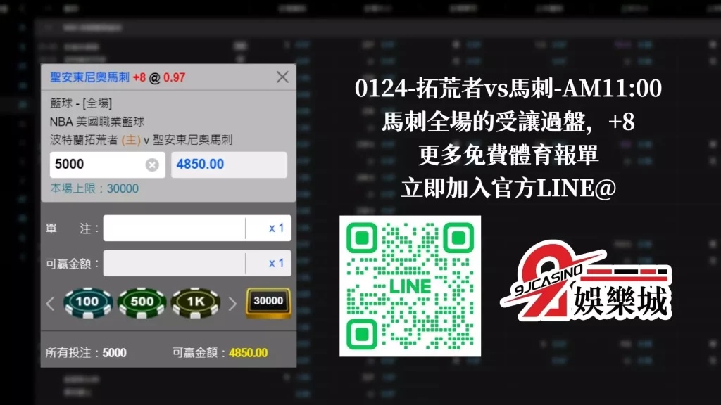 NBA賽前分析-0124-拓荒者vs馬刺-AM1100-3A娛樂城