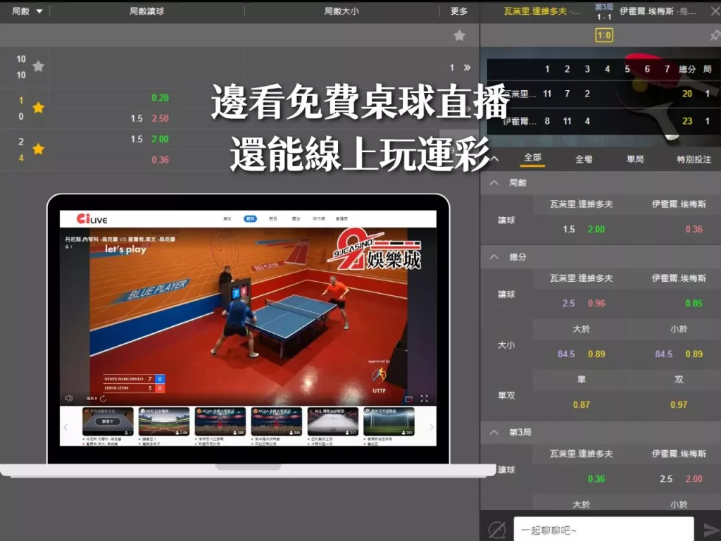 桌球直播免費看 線上免費看桌球 線上桌球運彩投注